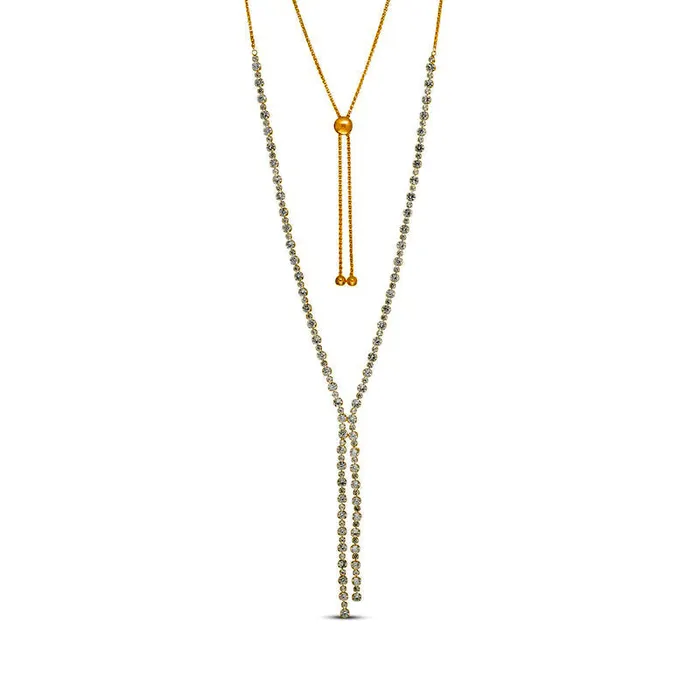 Goldia Necklaces LabCreated White Sapphire Lariat Y Necklace in Sterling Silver with 18K Gold Plate 26 Goldia Necklaces LabCreated White Sapphire Lariat Y Necklace in Sterling Silver with 18K Gold Plate 26