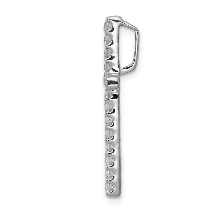 Goldia Necklaces Solid 14k White Gold Simulated CZ Cross Pendant