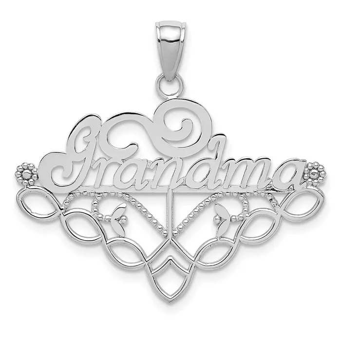 Goldia PreStyled Sets 14k White Gold GRANDMA Birthstone Charm Holder Pendant Goldia PreStyled Sets 14k White Gold GRANDMA Birthstone Charm Holder Pendant