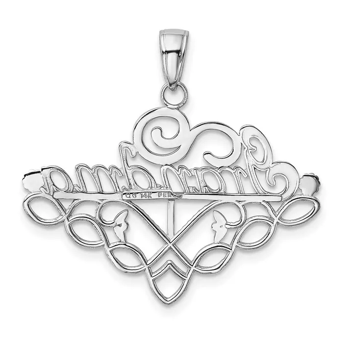 Goldia PreStyled Sets 14k White Gold GRANDMA Birthstone Charm Holder Pendant
