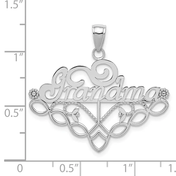 Goldia PreStyled Sets 14k White Gold GRANDMA Birthstone Charm Holder Pendant