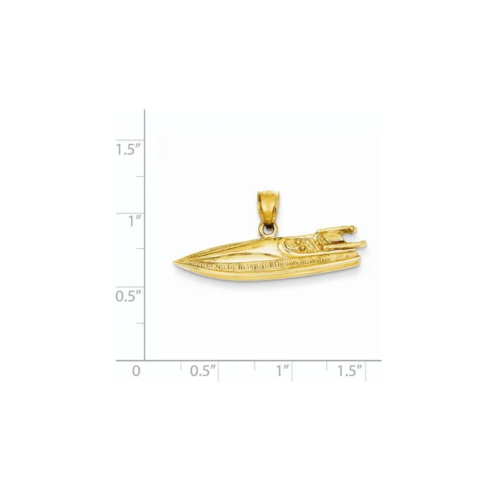 Goldia PreStyled Sets 14k Yellow Gold 2D Speed Boat Pendant