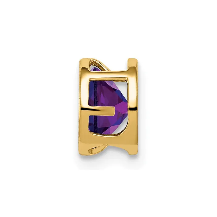 Goldia PreStyled Sets 14K Yellow Gold 6mm Amethyst bezel pendant