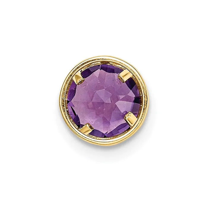 Goldia PreStyled Sets 14K Yellow Gold 6mm Amethyst bezel pendant