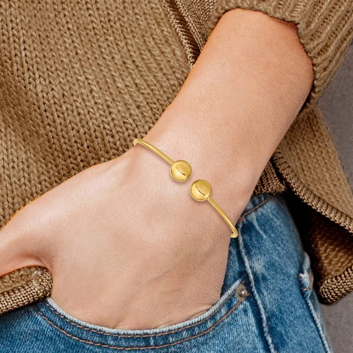Goldia PreStyled Sets 14k Yellow Gold Polished Flexible Bangle