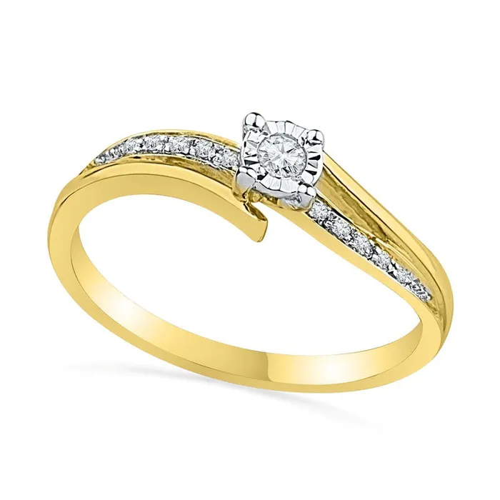 Goldia Rings 010 CT TW Natural Diamond Promise Ring in Solid 10K Yellow Gold Goldia Rings 010 CT TW Natural Diamond Promise Ring in Solid 10K Yellow Gold