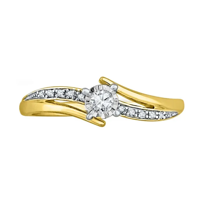 Goldia Rings 010 CT TW Natural Diamond Promise Ring in Solid 10K Yellow Gold Goldia Rings 010 CT TW Natural Diamond Promise Ring in Solid 10K Yellow Gold