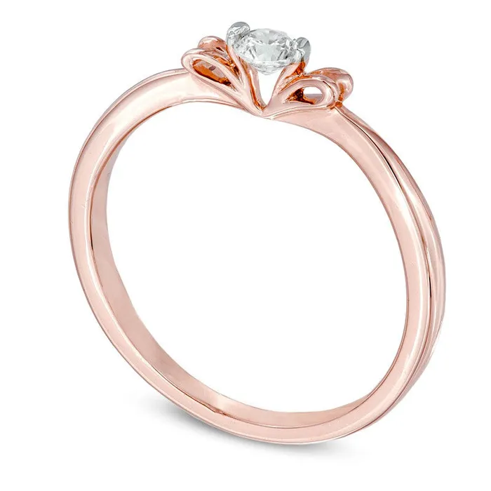 Goldia Rings 025 CT Natural Clarity Enhanced Diamond Solitaire Bow Ring in Solid 10K Rose Gold Goldia Rings 025 CT Natural Clarity Enhanced Diamond Solitaire Bow Ring in Solid 10K Rose Gold