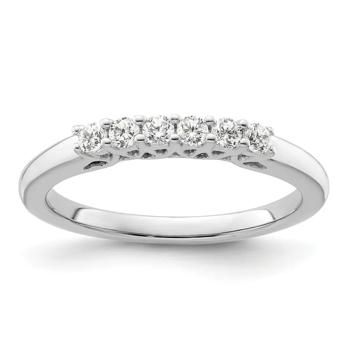 Goldia Rings 025ct CZ Solid Real 14K White Gold 6Stone Wedding Band Ring Goldia Rings 025ct CZ Solid Real 14K White Gold 6Stone Wedding Band Ring