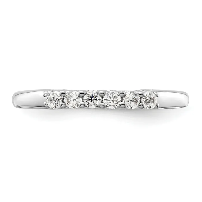 Goldia Rings 025ct CZ Solid Real 14K White Gold 6Stone Wedding Band Ring