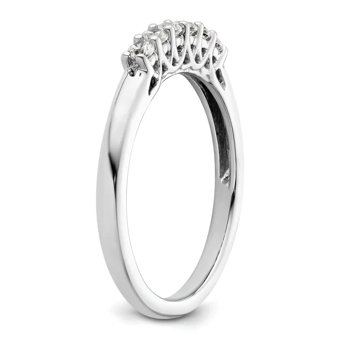 Goldia Rings 025ct CZ Solid Real 14K White Gold 6Stone Wedding Band Ring