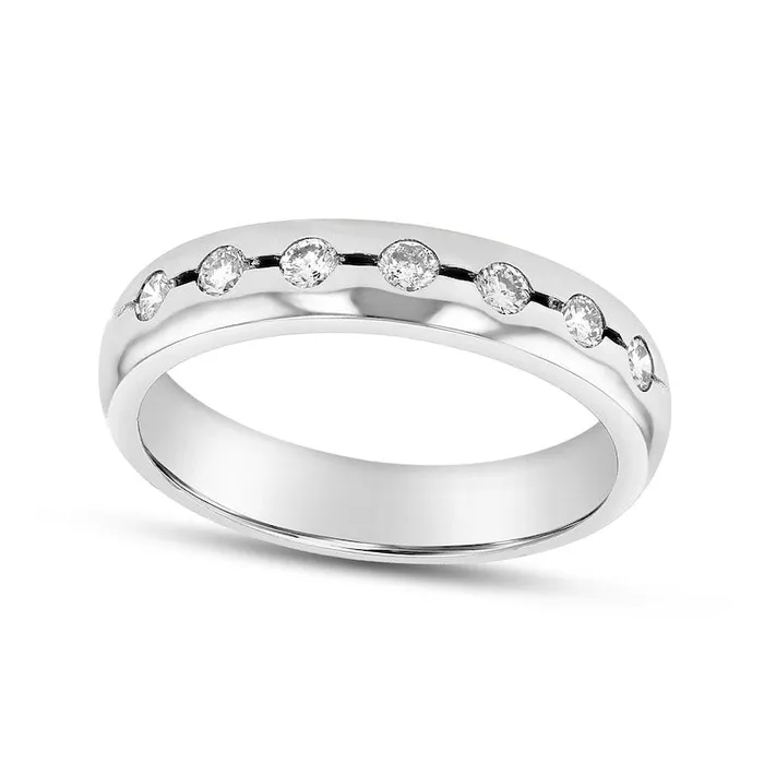 Goldia Rings 033 CT TW Natural Diamond Wedding Band in Solid 14K White Gold HSI2 Goldia Rings 033 CT TW Natural Diamond Wedding Band in Solid 14K White Gold HSI2