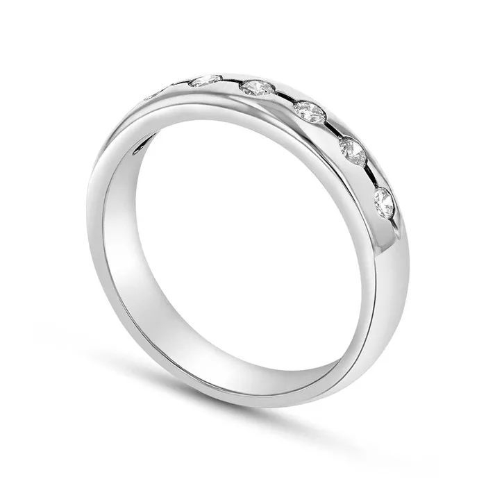 Goldia Rings 033 CT TW Natural Diamond Wedding Band in Solid 14K White Gold HSI2 Goldia Rings 033 CT TW Natural Diamond Wedding Band in Solid 14K White Gold HSI2