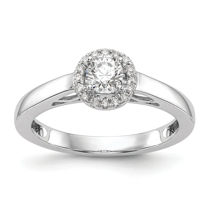 Goldia Rings 033ct CZ Solid Real 14K White Gold Round Halo Engagement Ring Goldia Rings 033ct CZ Solid Real 14K White Gold Round Halo Engagement Ring