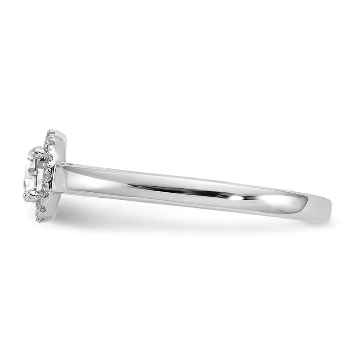 Goldia Rings 033ct CZ Solid Real 14K White Gold Round Halo Engagement Ring