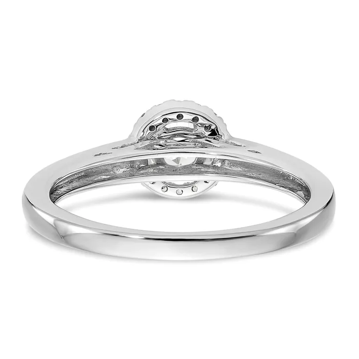 Goldia Rings 033ct CZ Solid Real 14K White Gold Round Halo Engagement Ring