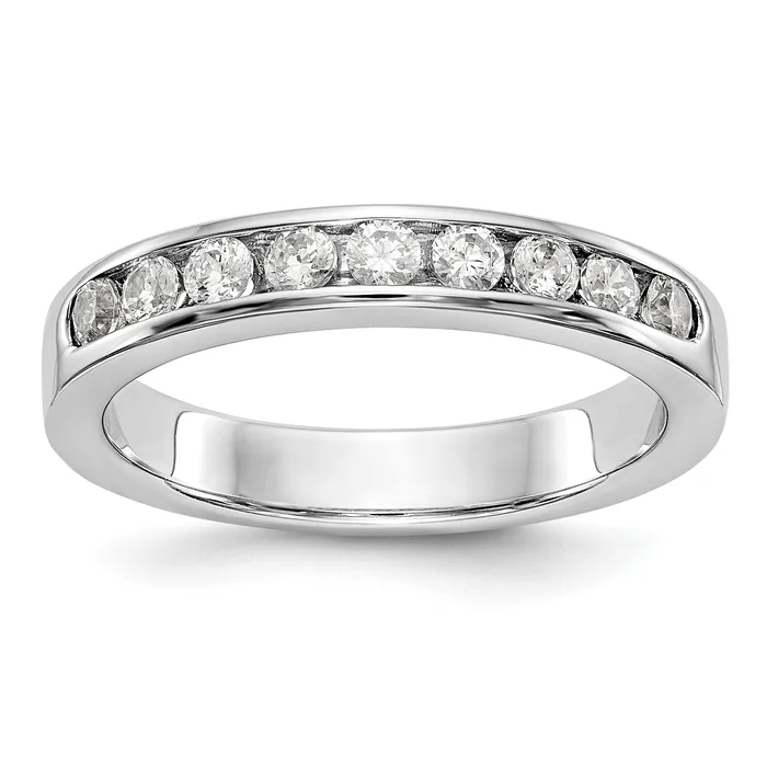 Goldia Rings 045ct CZ Solid Real 14K White Gold 923mm Stone Channel Wedding Band Ring Goldia Rings 045ct CZ Solid Real 14K White Gold 923mm Stone Channel Wedding Band Ring