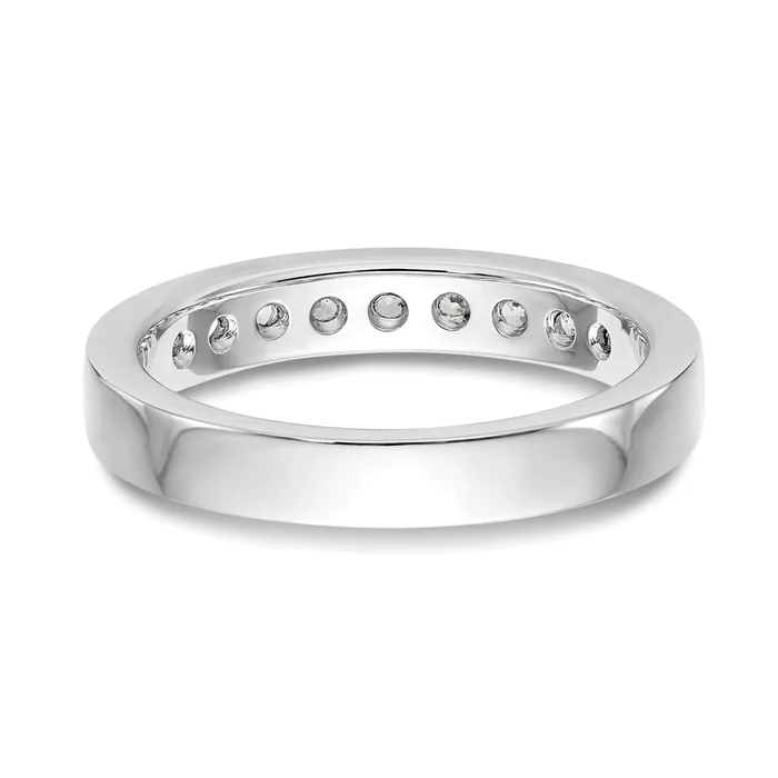 Goldia Rings 045ct CZ Solid Real 14K White Gold 923mm Stone Channel Wedding Band Ring