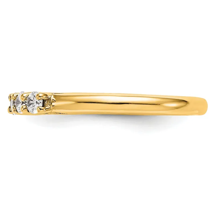 Goldia Rings 075ct CZ Solid Real 14K Yellow Gold 6Stone Wedding Band Ring