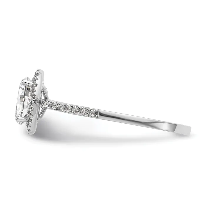 Goldia Rings 100ct CZ Solid Real 14k Twotone Oval Halo Engagement Ring