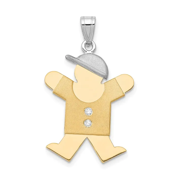 Goldia Rings 14k Twotone Gold A Diamond kid pendant