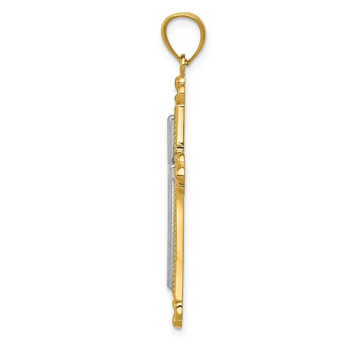 Goldia Rings 14k Twotone Gold Cross Pendant