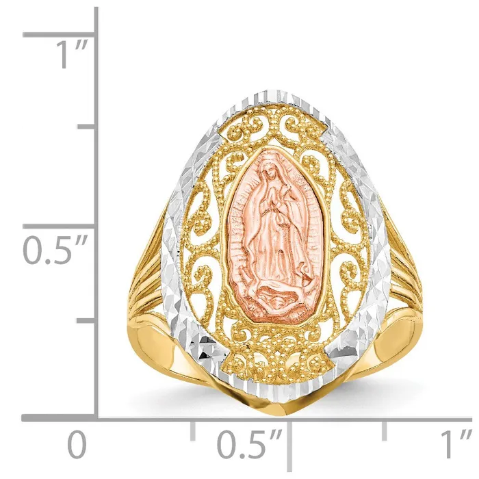 Goldia Rings 14k Twotone Gold wWhite Rhodium Filigree Guadalupe Ring