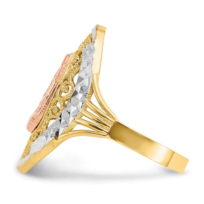 Goldia Rings 14k Twotone Gold wWhite Rhodium Filigree Guadalupe Ring
