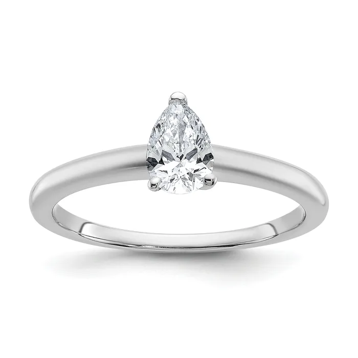 Goldia Rings 14k White Gold 12 Ct Certified Lab Grown Diamond VSSI G Pear Solitare Engagement Ring