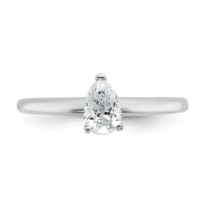 Goldia Rings 14k White Gold 12 Ct Certified Lab Grown Diamond VSSI G Pear Solitare Engagement Ring