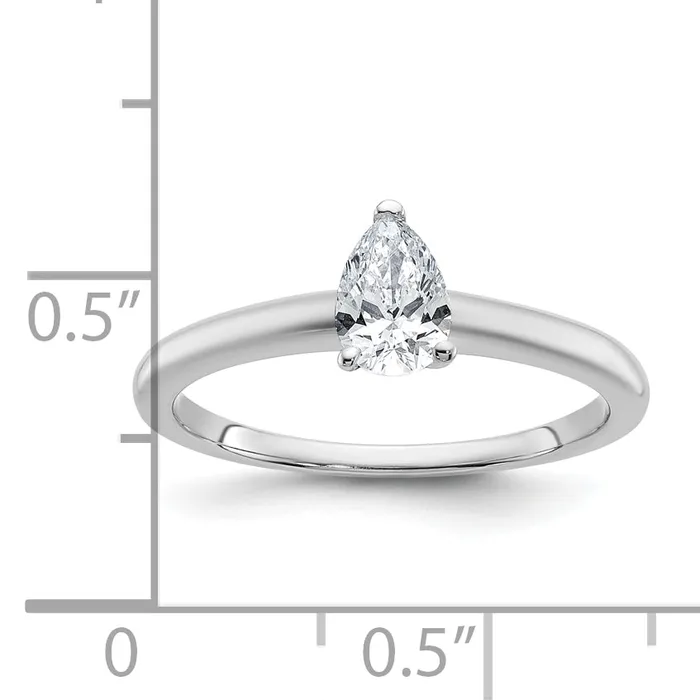 Goldia Rings 14k White Gold 12 Ct Certified Lab Grown Diamond VSSI G Pear Solitare Engagement Ring