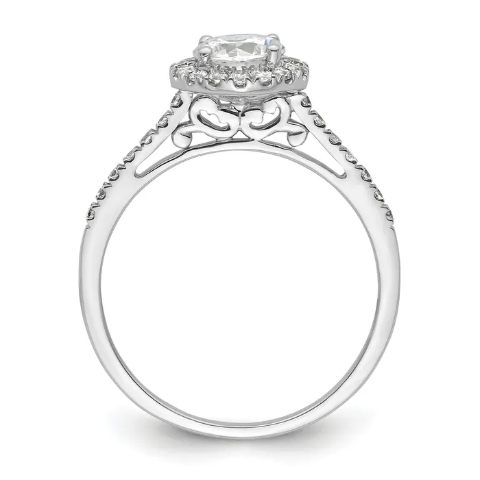 Goldia Rings 14k White Gold 14 Ct Lab Grown Diamond VSSI G 34 Ct Center Halo Engagement Ring