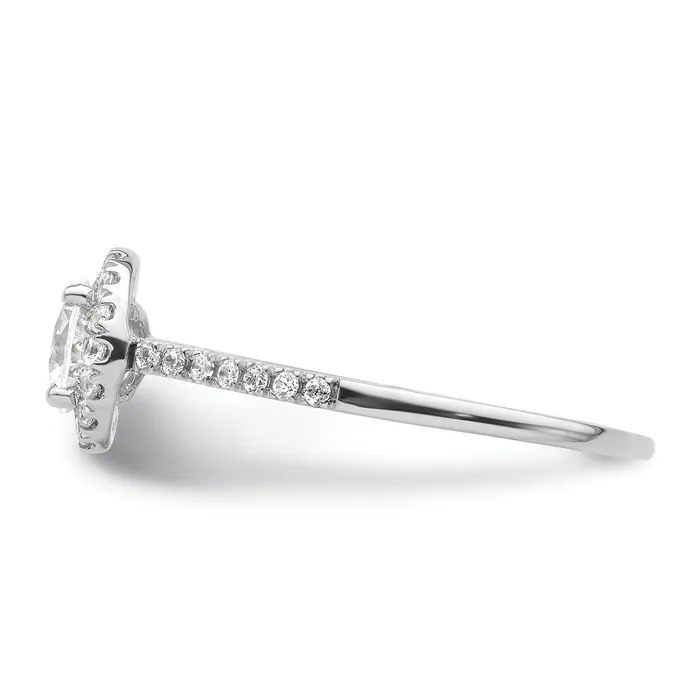 Goldia Rings 14k White Gold 14 Ct Lab Grown Diamond VSSI G 34 Ct Center Halo Engagement Ring