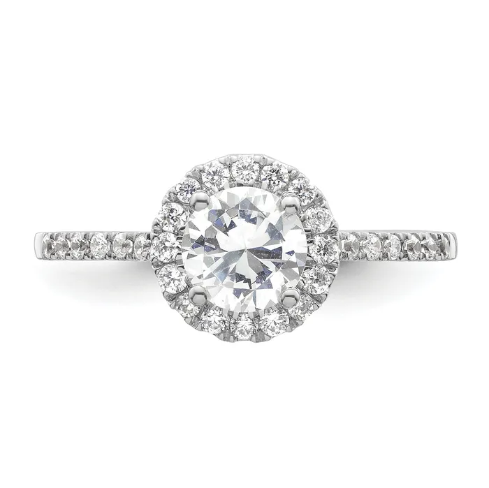 Goldia Rings 14k White Gold 14 Ct Lab Grown Diamond VSSI G 34 Ct Center Halo Engagement Ring