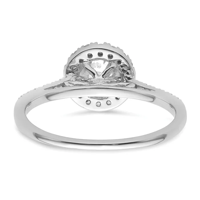 Goldia Rings 14k White Gold 14 Ct Lab Grown Diamond VSSI G 34 Ct Center Halo Engagement Ring
