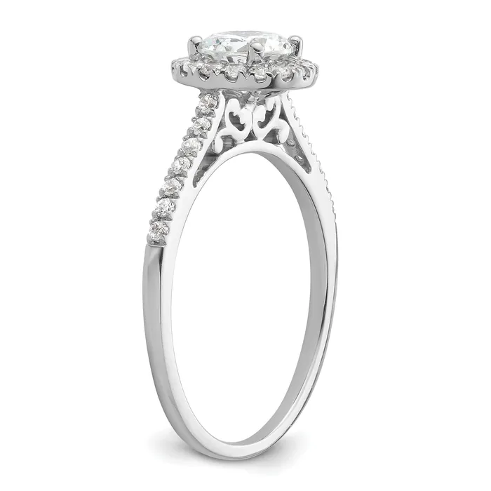 Goldia Rings 14k White Gold 14 Ct Lab Grown Diamond VSSI G 34 Ct Center Halo Engagement Ring