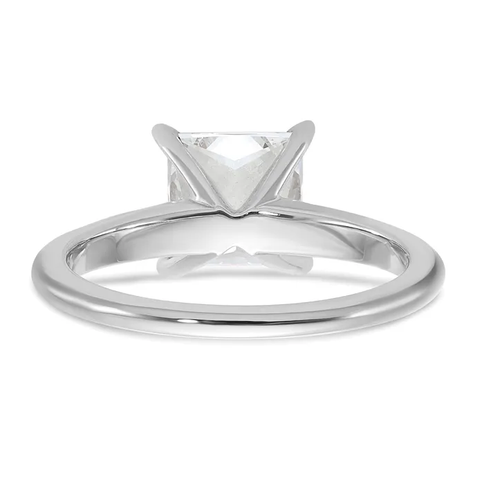 Goldia Rings 14k White Gold 2 Ct Certified Lab Grown Diamond VSSI G Princess Solitare Engagement Ring