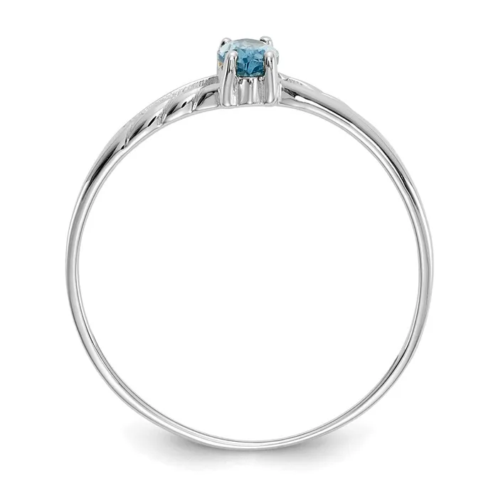 Goldia Rings 14k White Gold Blue Topaz Birthstone Ring