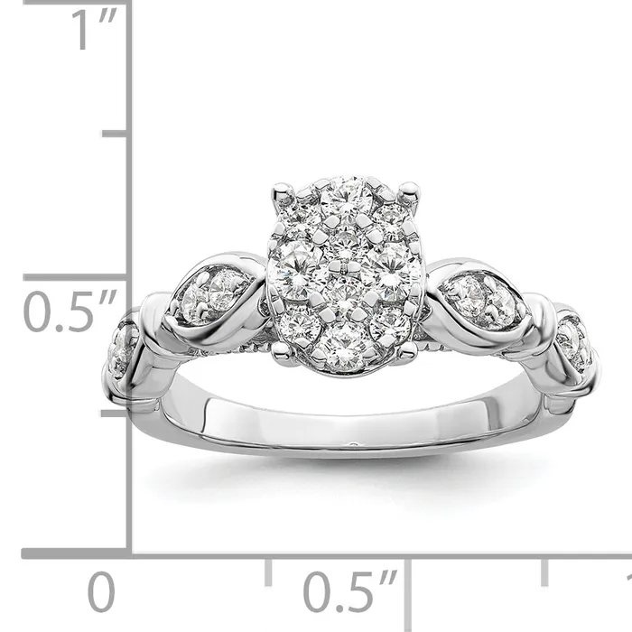 Goldia Rings 14K White Gold Lab Grown Diamond VSSI G Cluster Ring