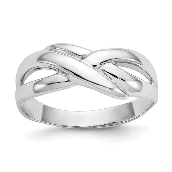 Goldia Rings 14k White Gold Polished X Dome Ring