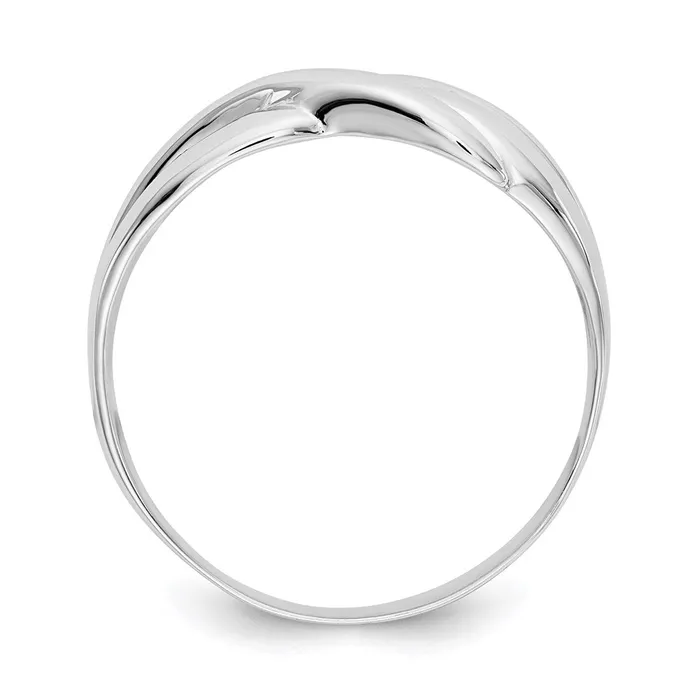 Goldia Rings 14k White Gold Polished X Dome Ring