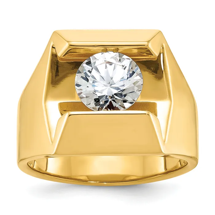 Goldia Rings 14k Yellow Gold 2 12 Ct Lab Grown Diamond VSSI G Mens Ring