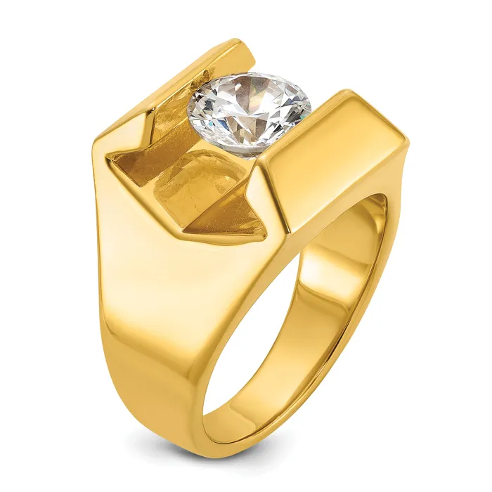 Goldia Rings 14k Yellow Gold 2 12 Ct Lab Grown Diamond VSSI G Mens Ring