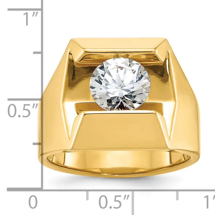 Goldia Rings 14k Yellow Gold 2 12 Ct Lab Grown Diamond VSSI G Mens Ring
