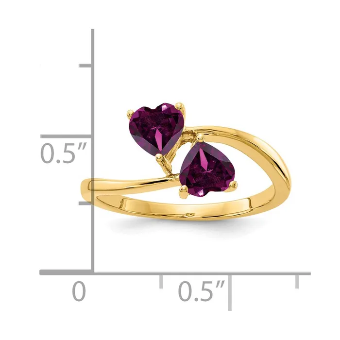 Goldia Rings 14k Yellow Gold 5mm Heart Rhodolite Garnet ring