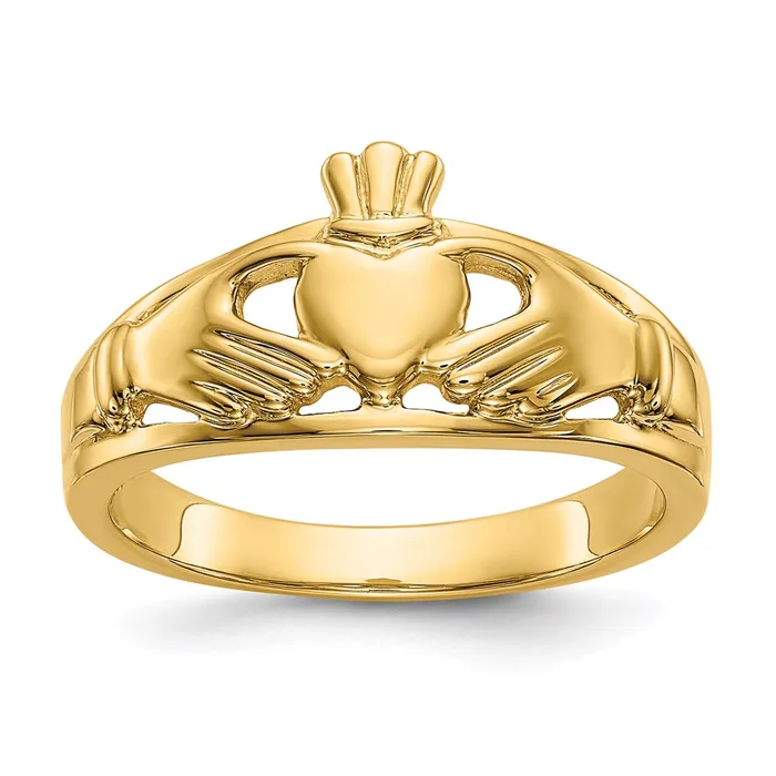 Goldia Rings 14K Yellow Gold Polished Ladies Claddagh Ring