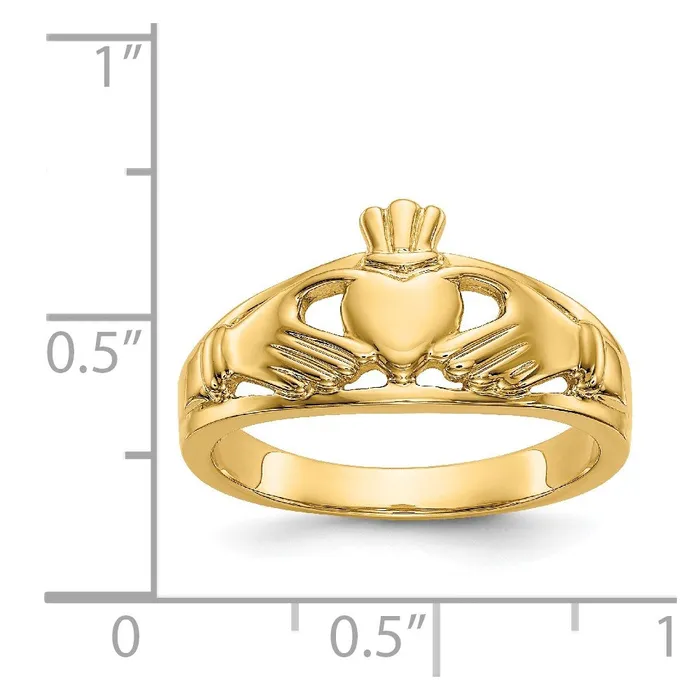 Goldia Rings 14K Yellow Gold Polished Ladies Claddagh Ring