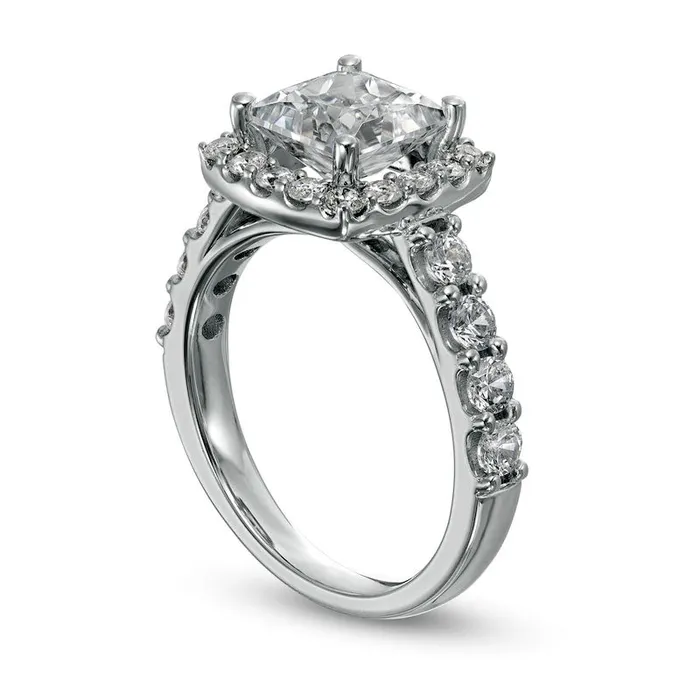 Goldia Rings 25 CT TW Certified LabCreated PrincessCut Diamond Frame Engagement Ring in Solid 14K White Gold FVS2 Goldia Rings 25 CT TW Certified LabCreated PrincessCut Diamond Frame Engagement Ring in Solid 14K White Gold FVS2