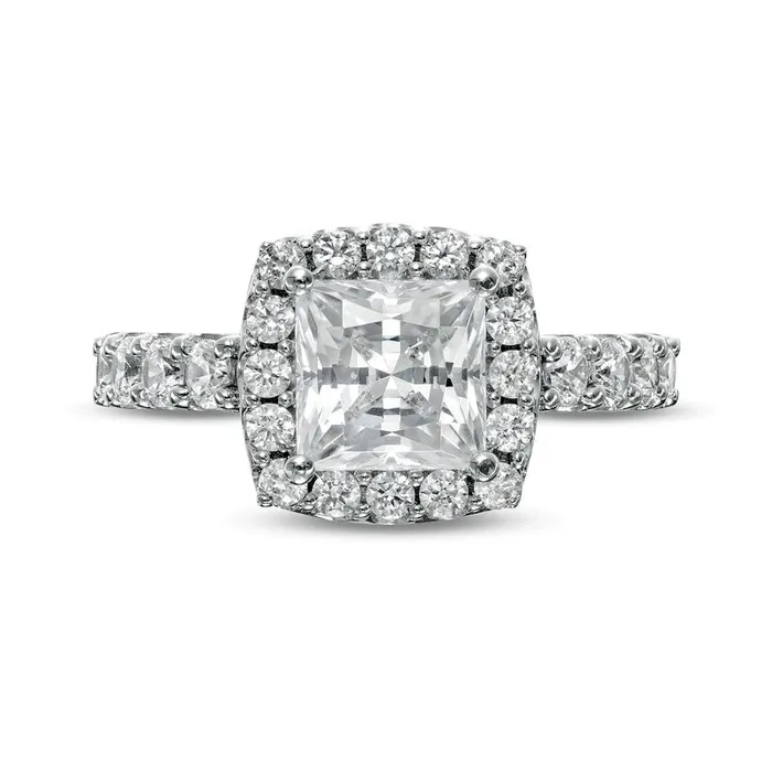 Goldia Rings 25 CT TW Certified LabCreated PrincessCut Diamond Frame Engagement Ring in Solid 14K White Gold FVS2 Goldia Rings 25 CT TW Certified LabCreated PrincessCut Diamond Frame Engagement Ring in Solid 14K White Gold FVS2