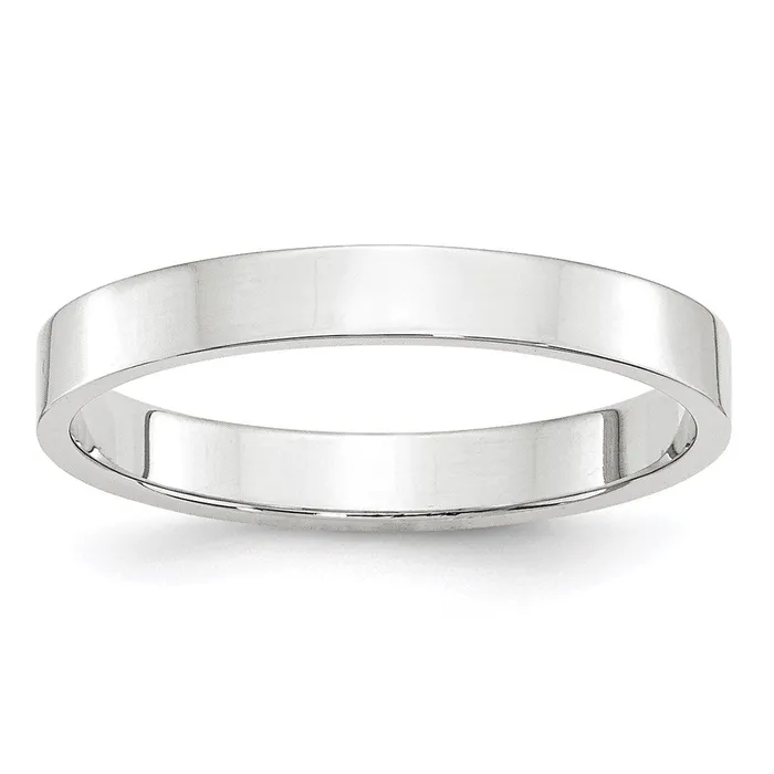 Goldia Rings Solid 14K White Gold 3mm Light Weight Flat MensWomens Wedding Band Ring Size 9 Goldia Rings Solid 14K White Gold 3mm Light Weight Flat MensWomens Wedding Band Ring Size 9